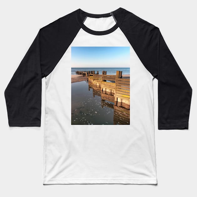 Norfolk groyne Baseball T-Shirt by avrilharris